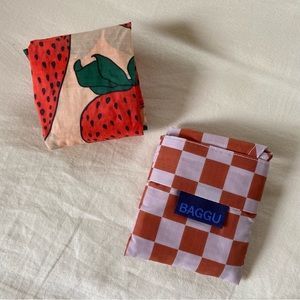Baby Baggus in Strawberry and Checker Print